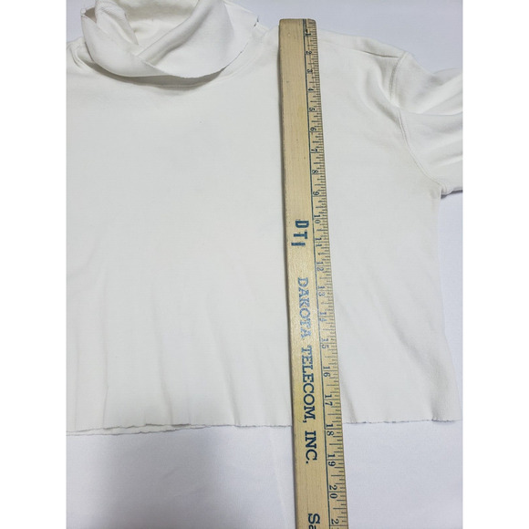 Free People Beach Adult Beige Turtle Neck Crop Knot Top Womens Medium Sweatshirt - Picture 5 of 6